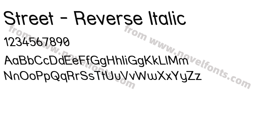 Street Reverse ItalicPreview