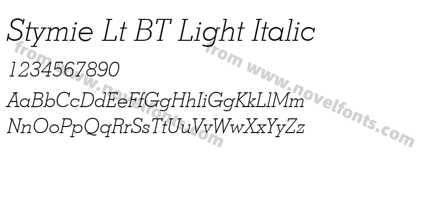 Stymie Lt BT Light ItalicPreview