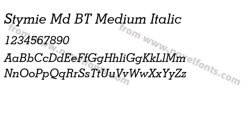 Stymie Md BT Medium ItalicPreview