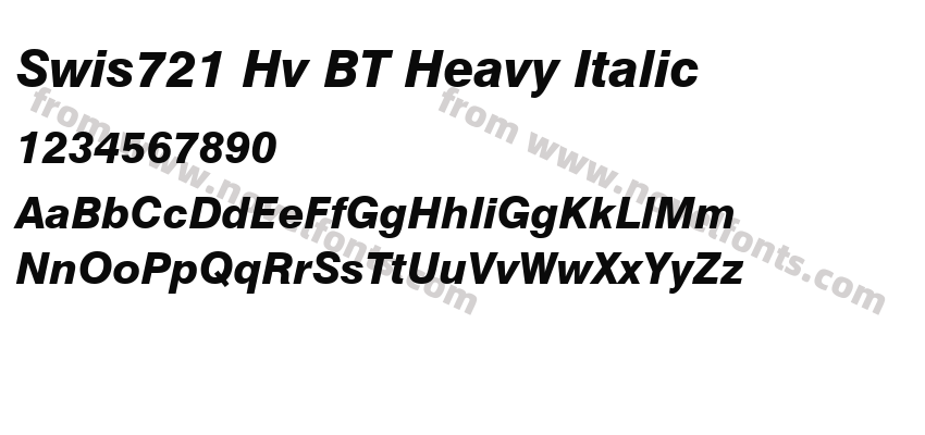 Swis721 Hv BT Heavy ItalicPreview