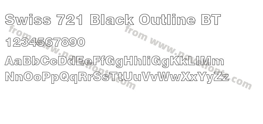 Swiss 721 Black Outline BTPreview