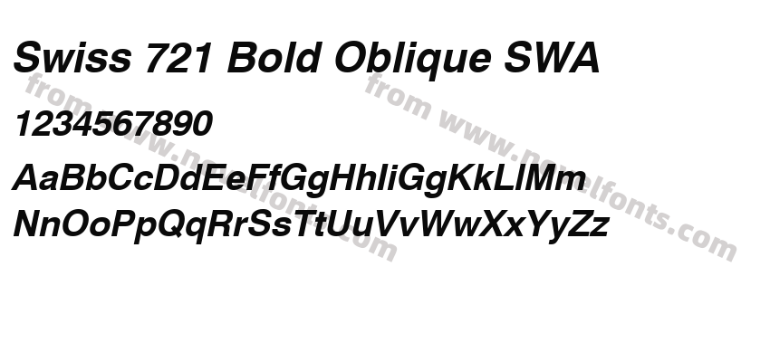 Swiss 721 Bold Oblique SWAPreview