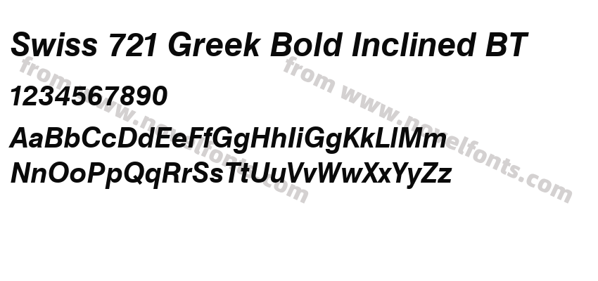 Swiss 721 Greek Bold Inclined BTPreview