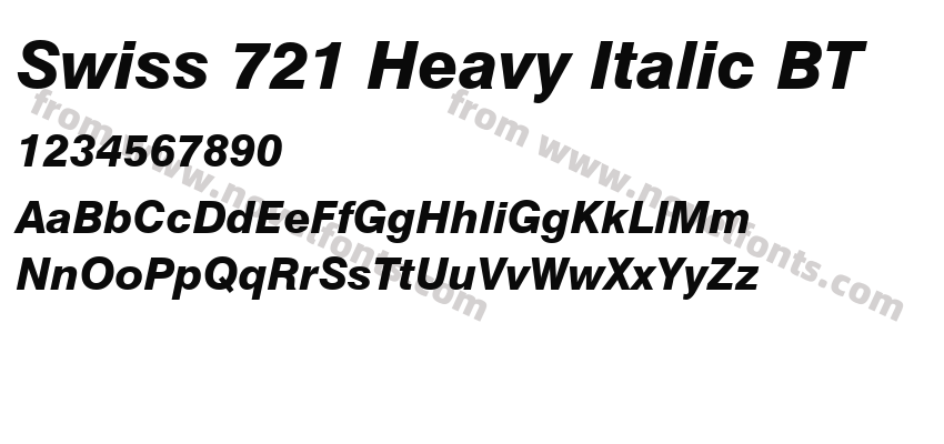 Swiss 721 Heavy Italic BTPreview