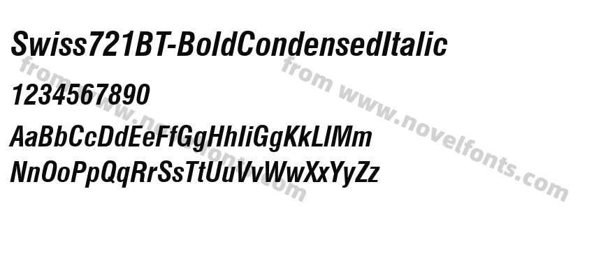 Swiss721BT-BoldCondensedItalicPreview