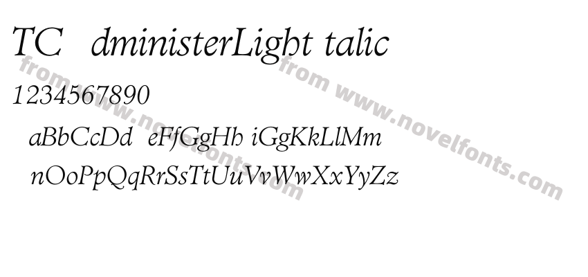 TC Administer Light ItalicPreview