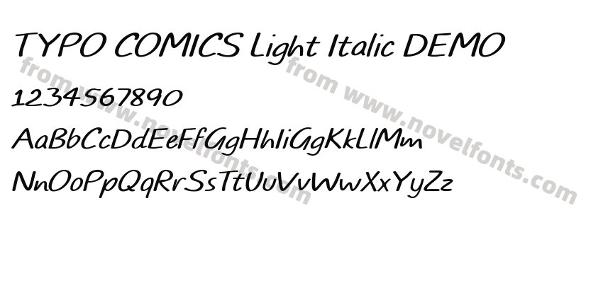 TYPO COMICS Light Italic DEMOPreview