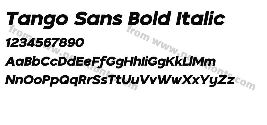 Tango Sans Bold ItalicPreview