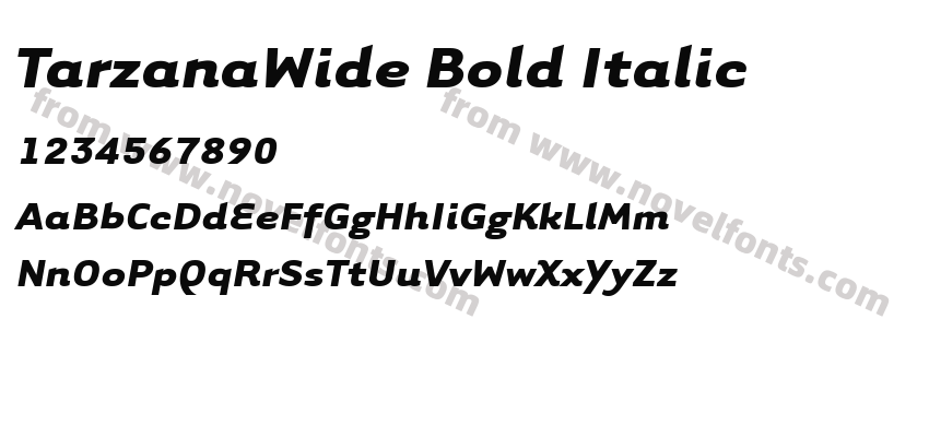 TarzanaWide Bold ItalicPreview