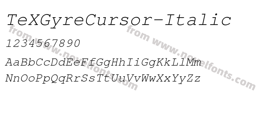 TeXGyreCursor-ItalicPreview