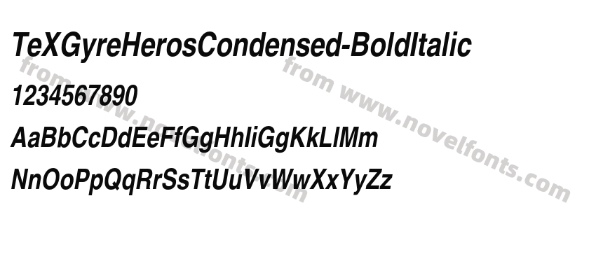 TeXGyreHerosCondensed-BoldItalicPreview