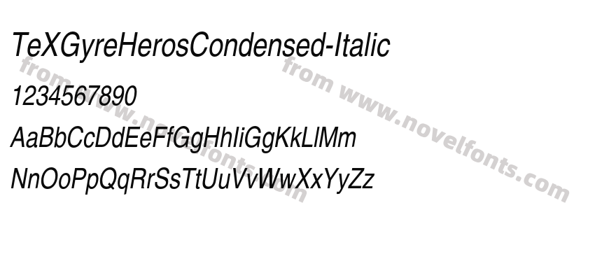 TeXGyreHerosCondensed-ItalicPreview