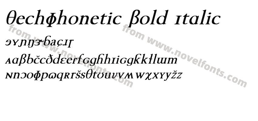 Tech Phonetic Bold ItalicPreview