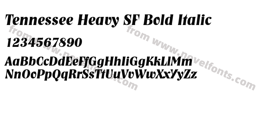 Tennessee Heavy SF Bold ItalicPreview