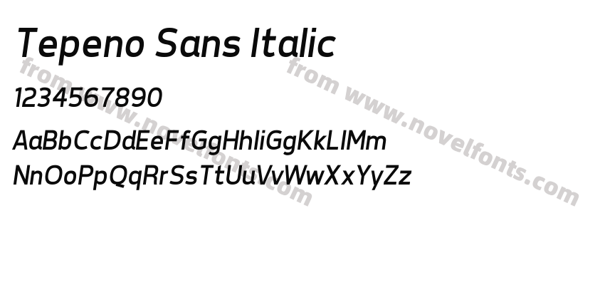 Tepeno Sans ItalicPreview