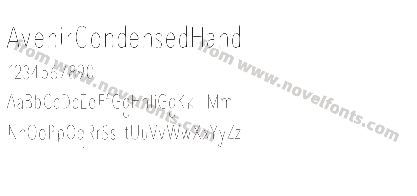 AvenirCondensedHandPreview