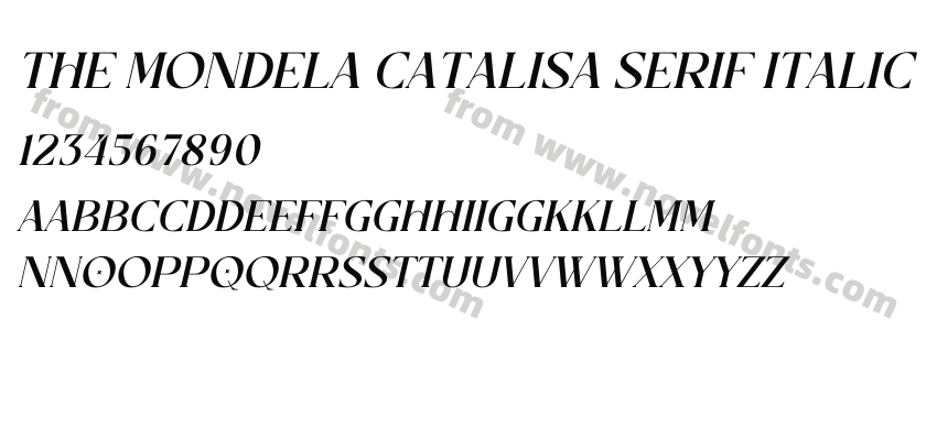 The Mondela Catalisa Serif ItalicPreview