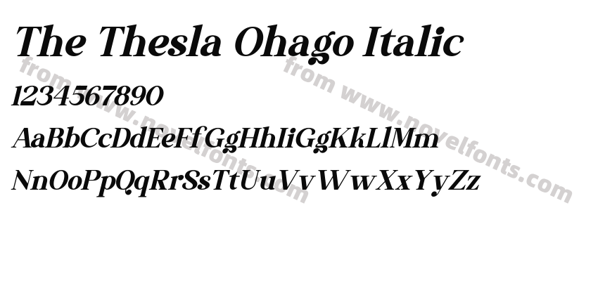 The Thesla Ohago ItalicPreview