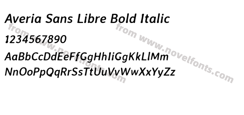 Averia Sans Libre Bold ItalicPreview