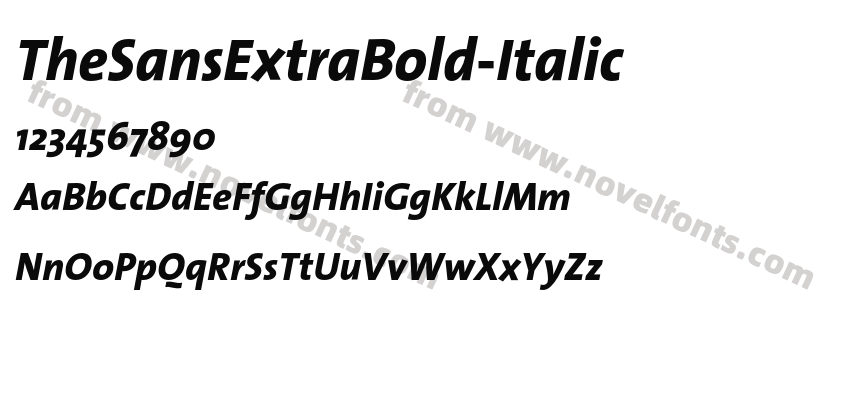 The Sans Extra Bold ItalicPreview