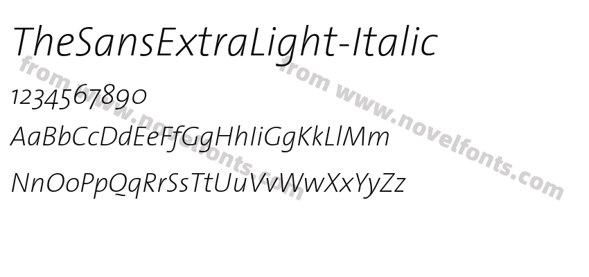 The Sans Extra Light ItalicPreview