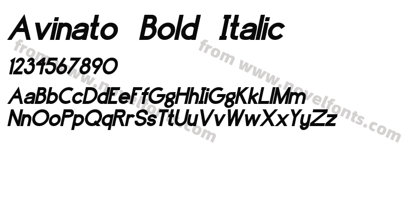 Avinato Bold ItalicPreview