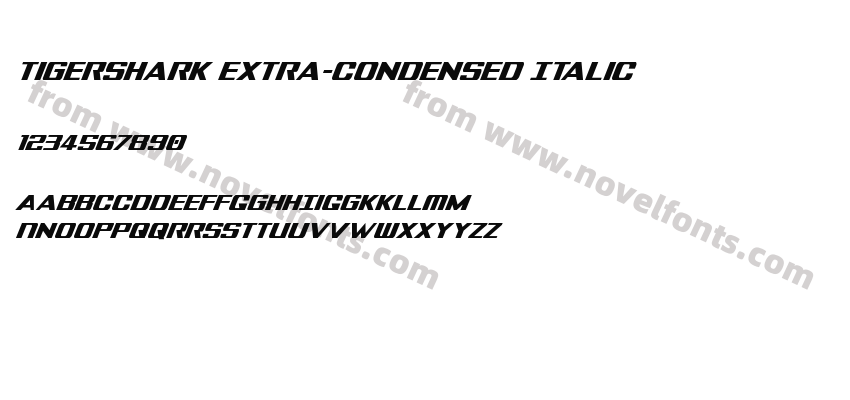 Tigershark Extra Condensed ItalicPreview