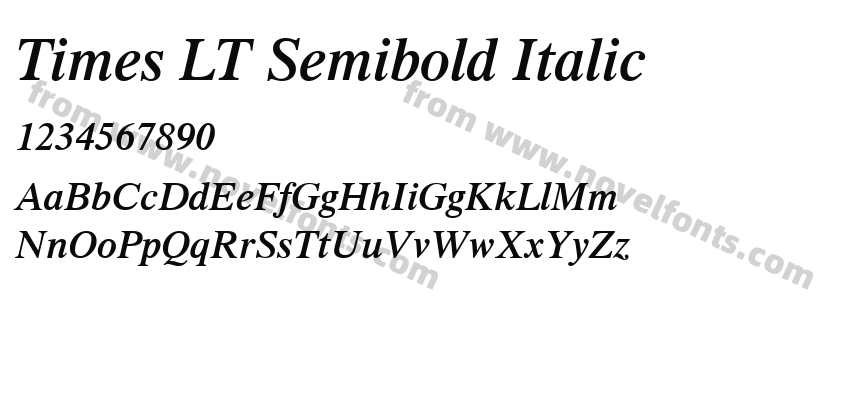 Times LT Semibold ItalicPreview