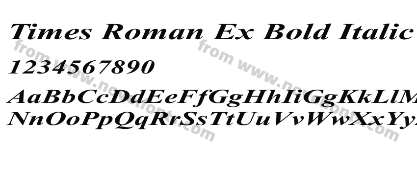 Times Roman Ex Bold ItalicPreview