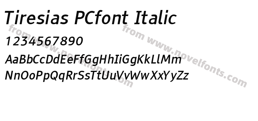 Tiresias PCfont ItalicPreview