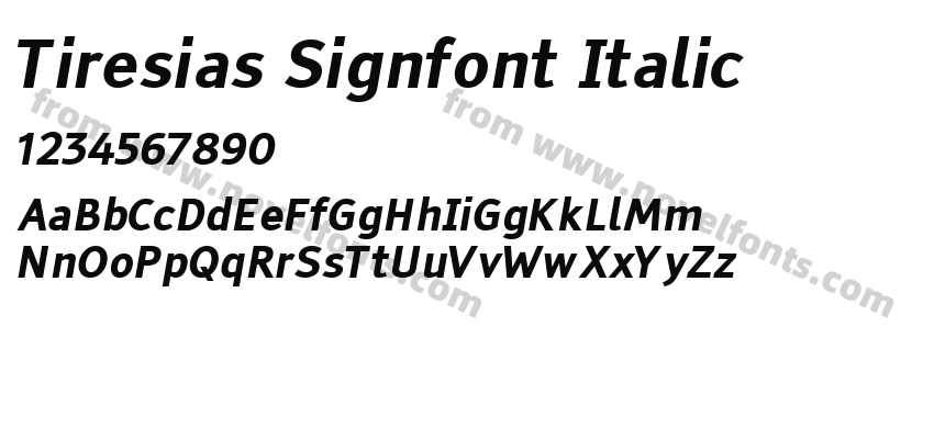 Tiresias Signfont ItalicPreview