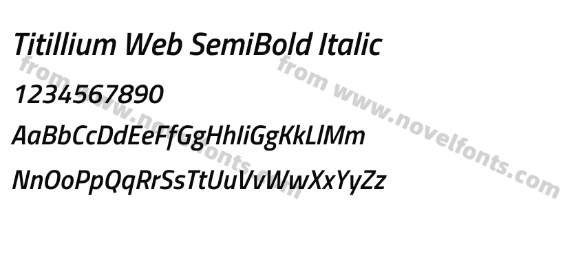 Titillium Web SemiBold ItalicPreview