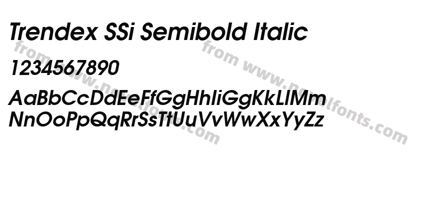 Trendex SSi Semibold ItalicPreview