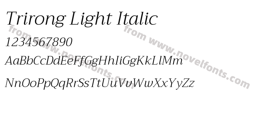 Trirong Light ItalicPreview