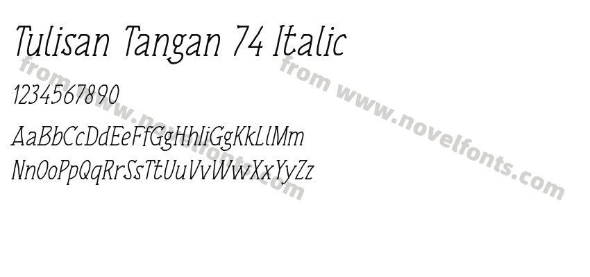 Tulisan Tangan 74 ItalicPreview