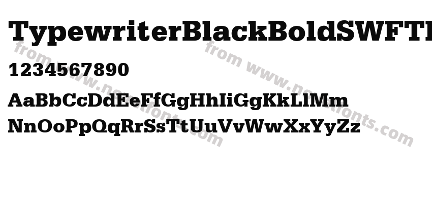 TypewriterBlackBoldSWFTEPreview