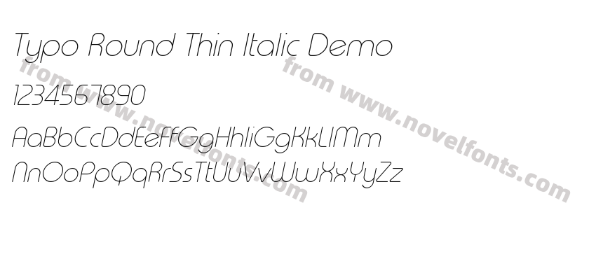 Typo Round Thin Italic DemoPreview