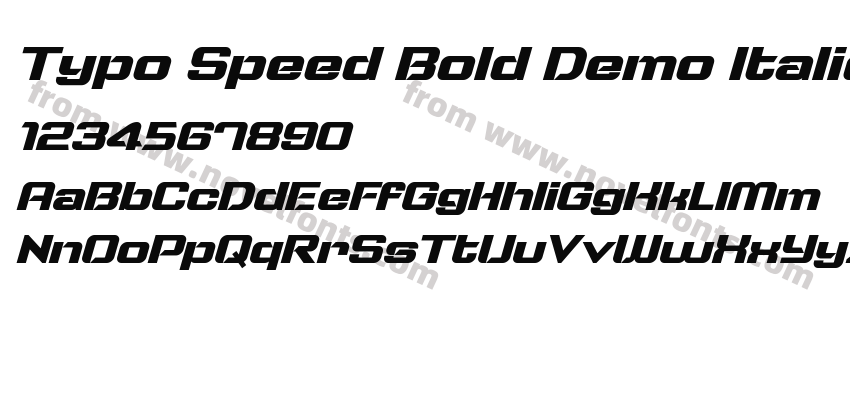 Typo Speed Bold Demo ItalicPreview