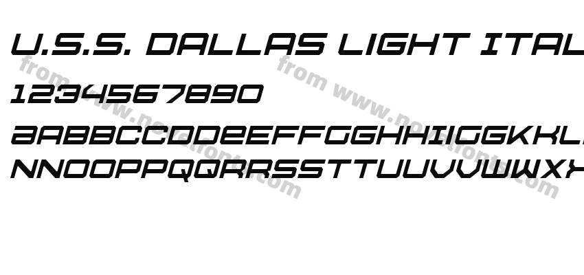 U.S.S. Dallas Light ItalicPreview