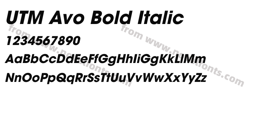 UTM Avo Bold ItalicPreview