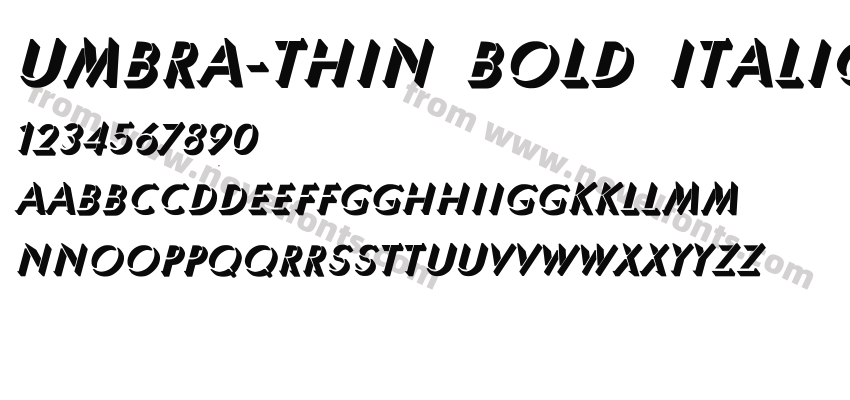 Umbra-Thin Bold ItalicPreview