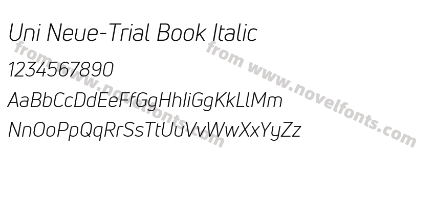 Uni Neue-Trial Book ItalicPreview