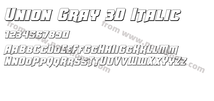 Union Gray 3D ItalicPreview