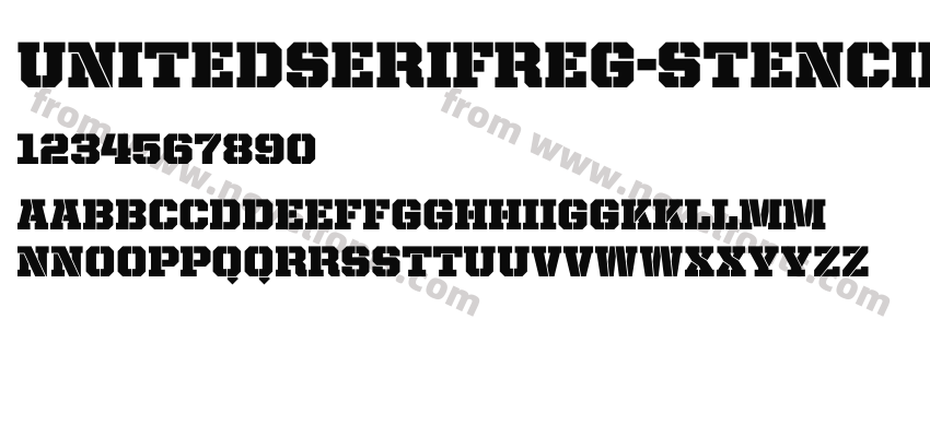 United Serif Reg StencilPreview