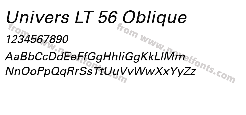 Univers LT 56 ObliquePreview