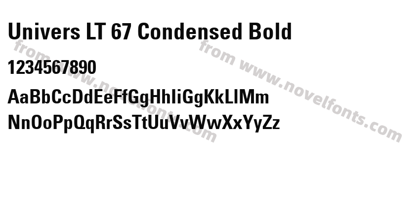 Univers LT 67 Condensed BoldPreview