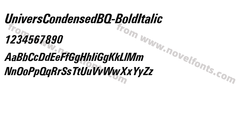 UniversCondensedBQ-BoldItalicPreview