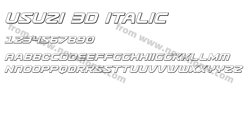 Usuzi 3D ItalicPreview