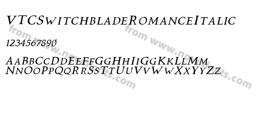 VTC Switchblade Romance ItalicPreview