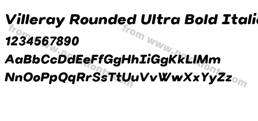 Villeray Rounded Ultra Bold ItalicPreview